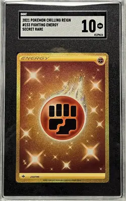 2021 Pokemon Chilling Reign Fighting Energy #233 secret rare SGC 10 - Image 1