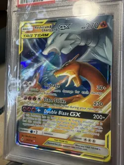 2019 POKEMON SUN & MOON UNBROKEN BONDS #20 RESHIRAM & CHARIZARD GX PSA 10 - Image 3