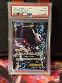 Pokemon Genesect EX 97/101 Plasma Blast Ultra Rare Full Art Holo PSA 8 170 HP - Image 1