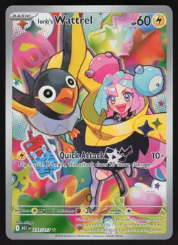 Iono's Wattrel 231/217 Illustration Rare Ascended Heroes Pokemon Near Mint - Image 1