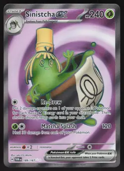 Sinistcha ex 189/167 Ultra Rare Twilight Masquerade Pokemon Near Mint - Image 1
