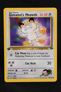 Giovanni's Meowth 1st Edition 74/132 NM Gym Challenge Regular Pokemon Near Mint - Image 1