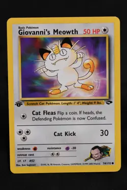 Giovanni's Meowth 1st Edition 74/132 NM Gym Challenge Regular Pokemon Near Mint - Image 2