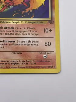 Flareon 19/64 Jungle 1st Edition MP Rare WOTC Pokemon TCG Vintage Eveelution - Image 5