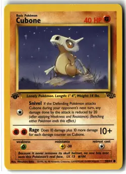 Cubone ⭐ 50/64 1st Edition Common Jungle Vintage WOTC 1999 Pokemon NM - Image 1