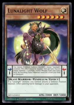Lunalight Wolf Shining Victories SHVI-EN012 Common / Short Print Yugioh LP - Image 1