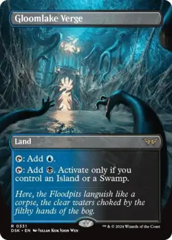 MTG English Gloomlake Verge (Borderless) NM Foil Duskmourn: House of Horror - Image 1