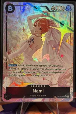Bandai One Piece Nami OP15-086 Super Rare Foil Rush Character Card English - Image 1