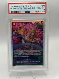 PSA 10 2025 One Piece OP10 Donquixote Doflamingo SUPER RARE Extended Art GEM - Image 1