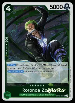 Roronoa Zoro OP13-037 Carrying On His Will One Piece NM - Image 1