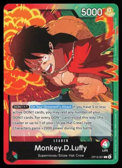 Monkey.D.Luffy (001) OP13-001 Leader Carrying On His Will One Piece Near Mint - Image 1