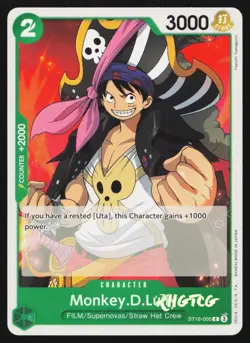 Monkey.D.Luffy ST16-005 Starter Deck 16: GREEN Uta One Piece NM - Image 1