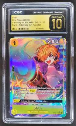 2025 ONE PIECE LILITH RARE ALT ART OP13-113 CGC 10 PRISTINE A PT - Image 1
