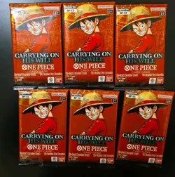 Lot of 6 - One Piece OP-13 Carrying On His Will Booster Packs New Factory Sealed - Image 1