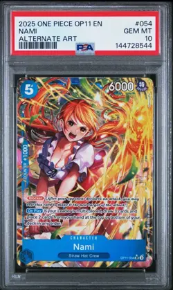 NAMI 2025 ONE PIECE OP11-054 A FIST OF DIVINE SPEED ALTERNATE ART PSA 10 GEM MT - Image 1