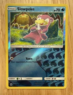 POKEMON SLOWPOKE 54/214 REVERSE HOLO LOST THUNDER LP TOMOKAZU KOMIYA - Image 1
