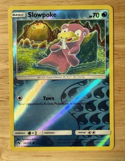 POKEMON SLOWPOKE 54/214 REVERSE HOLO LOST THUNDER LP TOMOKAZU KOMIYA - Image 2
