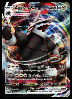 AGGRON VMAX 097/172 HOLO VMAX RARE BRILLIANT STARS POKEMON MP - Image 1
