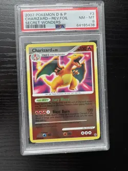 Charizard PSA 8 Secret Wonders 2007 Reverse Holo Glurak Pokemon DPBP#006 DP3 - Image 1