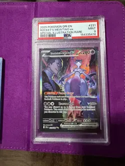 Pokemon Team Rocket's Mewtwo ex 231/182 Destined Rivals Special Illustration PS… - Image 1