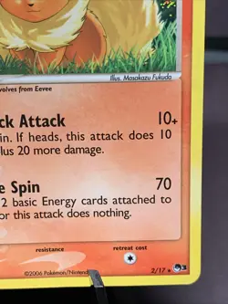 Pokemon TCG Flareon 2/17 Pop Series 3 Holo Rare VTG 2006 Creased - Image 4