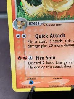 Pokemon TCG Flareon 2/17 Pop Series 3 Holo Rare VTG 2006 Creased - Image 5