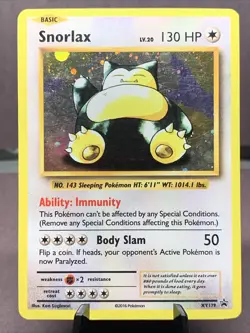 Pokemon TCG Snorlax XY179 Black Star Promo Holo Rare Swirl LP - Image 1