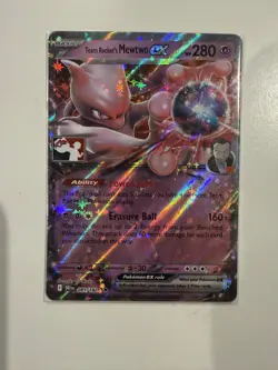 Pokemon TCG Team Rocket's Mewtwo Ex Play Prize Pack Series 8 Rare NM/M - Image 1