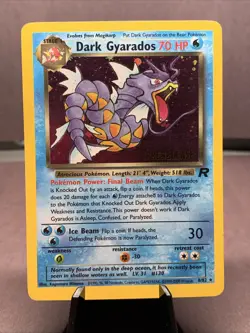Pokemon TCG Dark Gyarados 8/82 Team Rocket Prerelease Holo Rare VTG WOTC - Image 1