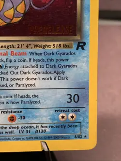 Pokemon TCG Dark Gyarados 8/82 Team Rocket Prerelease Holo Rare VTG WOTC - Image 4