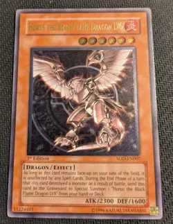 Yugioh Horus the Black Flame Dragon LV6 SOD-EN007 1st Ed Ultimate Rare VLP! - Image 1