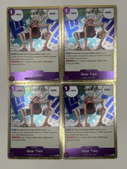OP11-080 Gear Two (R) A Fist of Divine Speed - One Piece CCG x4 Playset - Image 1