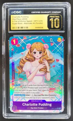 25 ONE PIECE CHARLOTTE PUDDING SUPER RARE ALT ART OP11-070 CGC 10 PRISTINE A PT - Image 1