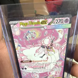 Pokemon Mega Diancie EX Holo 270 HP Basic Psychic 282/217 Trading Card - Image 3
