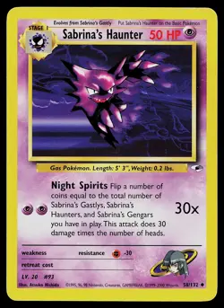 Pokemon Card Gym Heroes Sabrina's Haunter 58/132 Uncommon - Image 1
