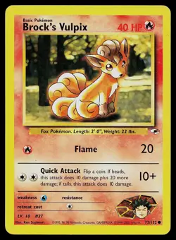 Pokemon Card Gym Heroes Brock's Vulpix 73/132 Common - Image 1