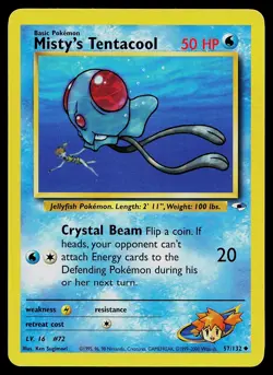 Pokemon Card Gym Heroes Misty's Tentacool 57/132 Uncommon - Image 1