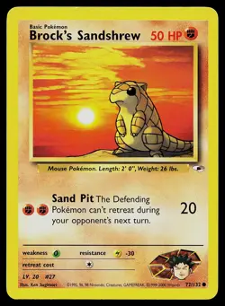 Pokemon Card Gym Heroes Brock's Sandshrew 72/132 Common - Image 1