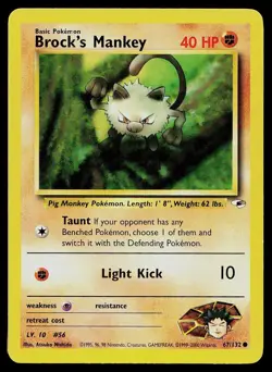 Pokemon Card Gym Heroes Brock's Mankey 67/132 Common - Image 1