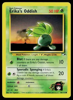Pokemon Card Gym Heroes Erika's Oddish 78/132 Common - Image 1