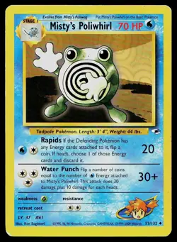 Pokemon Card Gym Heroes Misty's Poliwhirl 53/132 Uncommon - Image 1