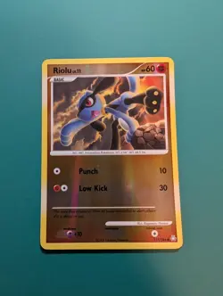 Pokemon Card 2008 Legends Awakened Reverse Holo Common Riolu 117/146 NM - Image 1