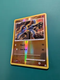 Pokemon Card 2008 Legends Awakened Reverse Holo Common Riolu 117/146 NM - Image 2