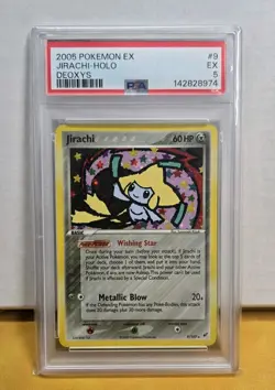 2005 POKEMON EX DEOXYS #9 JIRACHI HOLO FOIL PSA 5 - Image 1