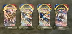 Pokemon Sword & Shield Base Set Sleeved Booster Packs Lot of 4 Factory Sealed - Image 1