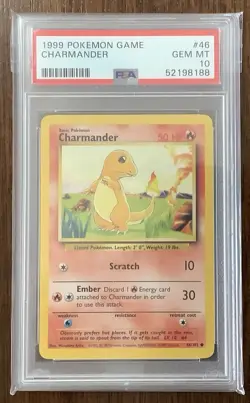 1999 Pokemon Base Set Unlimited #46 Charmander PSA 10 Gem Mint - Image 1