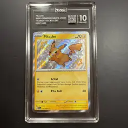 PIKACHU ⚡ Baby Shiny TAG 10 2024 POKEMON PAF EN-PALDEAN FATES SHINY RARE #131 - Image 1