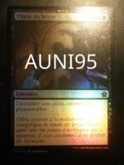 mtg magic hero's downfall FOIL FRENCH vf fr chute du heros foundations - Image 1