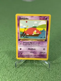 1st Edition Pokemon 2000 Slowpoke 67/82 Team Rocket LP #2, slowbro fossil set - Image 2
