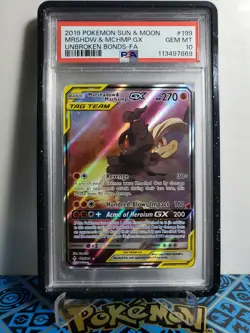 Pokemon! PSA 10 Marshadow Machamp GX 199/214 - Tag Team Alt Art - With Guard - Image 1